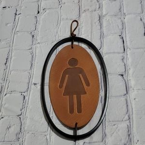 ⚘️2 For $10 Item⚘️ NWOT Ladie's Decorative Leather & Metal Sign.